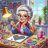 MEIYUDA Diamond Painting Nonna, 5D Diamond Painting Kit Completo Nonna, 5D Pittura Diamante Kit Ricamo a Punto Croce Artigianale Per La Decorazione Della Parete Di Casa 30x30cm