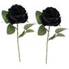 arrderly 2 rose artificiali, rose nere, pianta artificiale, ornamento da scrivania, decorazione per matrimoni, casa, feste, ufficio, centrotavola, composizioni floreali fai da te