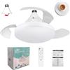 Mythlon Ventilatore da Soffitto con Luce E27 40cm, Adattatore E27 Incluso, Lampada Ventilatore LED Silenzioso 20-30dB con Telecomando, Dimmerabile 12 Livelli & 3 Colori, Timer 2h/4h, per Camera Cucina 15-20m²