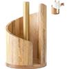 KINDLUME Porta Rotolo di Carta in Legno Piccolo, Supporto Compatto 15 cm con Asta Dorata Verniciata, per Rotoli fino a 9 cm, Porta Carta Igienica per Bagno, Tavolo e Piccoli Spazi