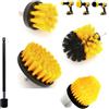 DTXLX 5 Pezzi Spazzole Trapano Pulizia Pavimenti Giallo | Set da 5 Pezzi per Pulizia Domestica. Fughe Pavimenti Mattoni WC Vasche Bagno Auto