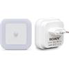 SOAIY 2 Pezzi Luce notturna led Luce Sensore di Movimento Luce da presa 3 Modalità ON/OFF/AUTO per bambini camera, bagno, soggiorno, corridoio, ecc (Luce Calda)