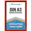 DisplayLager - Cornice a Scatto da 25 mm, Profilo in Alluminio e Disco di Protezione antiriflesso e Materiale di Fissaggio (A3, Rosso)
