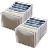 Wenrou 2 Pezzi Organizer Per Vestiti, Organizer Per Cassetti Per Armadio, Organizer Cassetti Armadio, Contenitori Pieghevoli Per Vestiti, Organizer Magliette, Per Pantaloni, Jeans, Leggings, Magliette