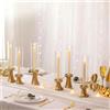 NUPTIO Candeliere Porta Candel Uragano Portacandele Oro 6 Pezzi Alto Vetro Candela candelabro Bastoni Candelabri Titolari Matrimonio Centrotavola per Tavoli Pranzo Mantello Natale