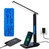 CSYY lampada led da tavolo con caricabatterie wireless da 10 W, ricarica USB, lampada da tavolo touch control con 3 modalità colore, 5 modalità di illuminazione per cameretta,ufficio (nero)