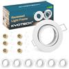 KYOTECH Cornice Faretto Incasso Orientabile Portafaretto da Incasso Bianco,Per GU10, Bianco, Diametro: 83mm, Foro: Ø68-75mm, Set di 6, Rotondi
