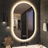 S'bagno Bluetooth Specchio Bagno con Luce Ovale 60x100cm, Anti-Fog, Specchio Bagno LED con Memoria, 3000K-6500K, Dimmerabile, Vetro Temperato HD, IP44 Impermeabile, Orizzontale/Verticale