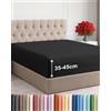CGK Unlimited Lenzuolo con Angoli 200x200 - Microfibra Tasca 45cm (18) - Nero | Spazzolata, Morbido, Antipiega, Senza Stiratura, Traspirante, Anallergico, Materassi Alti, Topper, Premium, OEKO-TEX