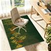 TFEHXYZU Tappeto Sedia Ufficio Gaming, Tappeto Salvapavimento Antiscivolo Protettore del Pavimento Tappetino per Sedia da Ufficio con Ruote per Parquet, Tappeto per Sedia con Ruote Deco Verde 90x130cm