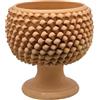 sicilia bedda - Mezza Pigna Siciliana in Terracotta - Vaso Decorativo Fatto a Mano - Ceramica di Caltagirone Non Smaltata (Diametro 30 Centimetri)