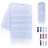 LAYNENBURG telo mare premium con frange annodate a mano - 100% cotone Telo fouta hammam XXL 100x200 cm - OEKO-TEX 100 - telo hamam grande - asciugamano sauna e pestemal (Antracite)