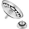 Fuonmka Confezione da 2 filtri per lavello da cucina, in acciaio inox, tappo di scarico per lavello da 8 cm, diametro del foro 80 mm