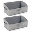 URMONA Set 2 Scatole Portaoggetti 28L, 50x28,5x20 cm Tessuto con Manici