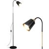 ANTENLICHT VILI | Lampada da Terra orientabile attacco E27 max 60W | industriale, per Soggiorno Camera da Letto | Lampada da Terra retrò in metallo con altezza 159 cm | Nero (Senza Lampada)