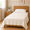 Homebliss Completo Letto 120x190+25 / 180x240 + 45x75 1PCS, Avorio | 65 GSM, sacca +25, tinte unite