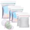 Flintronic Borse per Bucato con Zip e Rete, 5*Grigio+1*Rosa