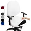 BalladHome Coprisedia Ufficio Elasticizzato Coprisedia da Computer Ufficio Universale Split Coprisedie Girevole Lavabile Rimovibile Fodera per Sedia da Computer (Bianco, 2Pezzi)-F