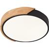 Schindora Plafoniera LED 24W Bianco Neutro 4500K 1600LM,Plafoniera LED Moderna Rotonda Legno per Interni Ø30cm per Salotto Corridoio Home Office Portico