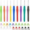 REBECCAGIBSON 9Pz Uncinetti Multicolori Con 20 Marcatori A Punta,Uncinetto Ergonomici Set,Comfort Grip Per Principianti,Ferri Da Maglia (2mm/2.5mm/3mm/3.5mm/4mm/4.5mm/5mm/5.5mm/6mm)