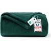 WAVVE Coperta Plaid Divano Pile di Flanella 260gsm - 130x150 cm, Verde Scuro - Coperta Letto Singolo 150x130, Copridivano Caldo e Morbido