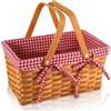 Bekith Cesto Vimini Cesto Lino Rosso con Manico 32,5 x 20 x 16,5 cm