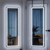 ZKIODV LED Specchio da Parete 120x37cm, Specchio da porta con Luci, Moderno Specchi a Figura Intera Senza Cornice, 3 Colori Luce, Gancio Regolabile, Specchiera per Camera da Letto Soggiorno (Nero)