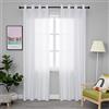GIRASOLE HOME Coppia Tende Filtranti in Tessuto Simil Seta Tinta Unita Tenda Faux Silk per Soggiorno Camera e Interni 2 Pannelli con Occhielli (140x285cm, Bianco)