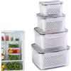 Mujiluxe Contenitori frigo con cestino,Contenitore frutta,4 taglie