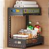 SOONHUA Organizer estraibile a 2 ripiani, con regolazione in altezza a 3 livelli, portata fino a 30 kg, ideale per bagno, cucina e dispensa