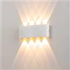 Voltix Applique da Parete LED per Interni ed Esterni, 8W Luce Calda 3000K, Lampada da Muro Impermeabile, Design Moderno in Alluminio, Ideale per Casa, Balcone e Giardino (Luce Calda 3000K, Bianco)