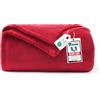 WAVVE Coperta Plaid Divano Pile di Flanella 260gsm - 130x150 cm, Rosso - Coperta Letto Singolo 150x130, Copridivano Caldo e Morbido