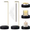 Rairsky 2 Pcs Porta Incenso per Bastoncini 2 in 1, Bruciatore di Incenso Invertito | Brucia Portaincenso Bastoncino Moderno con Base, Supporto per Bruciatore a Legna per Meditazione Yoga Ufficio (Nero)