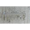 Euronovità EN-222234 Mensola con 7 Appendini Stile Shabby in Ferro Battuto colore Panna. H 24 X 50 X 20 Cm