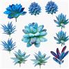 Cayway 11 Pz Succulente Piante Artificiali Blu Piante Grasse Finte Decorative Uncotted Faux Flower Succulente per Parete DIY Home Decor
