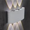 MAKA change your life quality MAKA Applique LED da Parete Interno ed Esterno Moderno 16 Watt 1600 Lumen IP65, Lampada da parete Bianco Camera da Letto Bagno Soggiorno Giardino, Applique Muro Alluminio, 220V (Luce naturale 4000K)