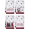 Ekukeon Set di 4 Strofinacci Natalizi,strofinacci cucina Natale,Strofinaccio Natalizio,Asciugamani Natalizi,Canovacci Natalizio,Motivo a Quadri,l'assorbente,resistenti 40x60 cm (Rosso)