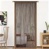 HSYLYM String Tenda per porte Decorazioni per finestre Divisorio Decorazioni per stanze Tenda singola per finestra 90x200cm Marrone