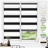 HOMEDEMO Tende a rullo per interni Doppio Strato Senza Foratura, 60L x 150A cm, (Tessuto 60cm), Bianco-Nero, tenda a rullo oscurante, veneziane da interno Giorno e Notte, per Porte e Finestre