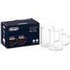 De'Longhi Set Bicchieri per Caffe Lungo Americano, Tazza Resistente in Vetro Borosilicato, Confortevole da Tenere, Lavabile in Lavastoviglie, Capacità 250ml, DLSC320