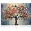 Dazzlewall Stampa artistica da parete con albero della vita colorato, immagine vintage con fiore per camera da letto e soggiorno, 30,5 x 40,6 cm, senza cornice