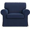 MASTERS OF COVERS Fodera di Ricambio per Poltrona IKEA Ektorp, Ektorp Fodera Poltrona, Copripoltrona Ektorp, Copertura per Poltrona Ektorp, 104 x 88 x 88 cm (Cotone, Blu)