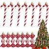 Annhao 14 Pezzi Decorazioni Natale Candy Cane, Decorazione Natale Caramelle, Zucchero Natalizi Appendere con Cordino, Bastoncini Zucchero per Natalizi Decorazioni Casa (Rosso e Bianco)