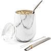 BALIBETOV Mate Argentino - Set Yerba Mate (Tazza Mate) - Acciaio Inossidabile 18/8 a Doppia Parete - Include Due Bombilla Mate e Una Spazzola per la Pulizia - Set Mate Argentino Autentico