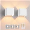 Klighten 2 Pezzi LED Lampada da Parete Interno/Esterno Lampadina G9 con Sorgente Luminosa Sostituibile 3000K Bianco Caldo Angolo del Fascio Regolabile Applique Esterno Bianca
