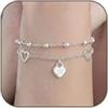 KLIFOWDY Braccialetto con iniziale per donne e ragazze, in argento Sterling S925, con ciondolo a forma di cuore dalla A alla Z, regalo di Natale e di compleanno per ragazze, figlia, sorella, amici