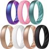 ThunderFit 7 fedi nuziali da donna in silicone, larghezza 0,5 cm, spessore 2 mm