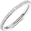 Dochais Anelli Eternity in Argento Sterling 925, Anelli Impilabili Placcati in Oro 14K per Donne, Anello da Donna con Zirconi, Anello Semplice, Anelli Impilabili in Argento/Oro - Gioielli