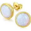 jiamiaoi Orecchini Uomo Donna Opale Uomo Argento Diamante Orecchino Donna Argento,18K Oro Placcata Orecchini