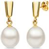 Miore Orecchini Donna Pendenti Perle di fiume Oro Giallo 14 Kt / 585